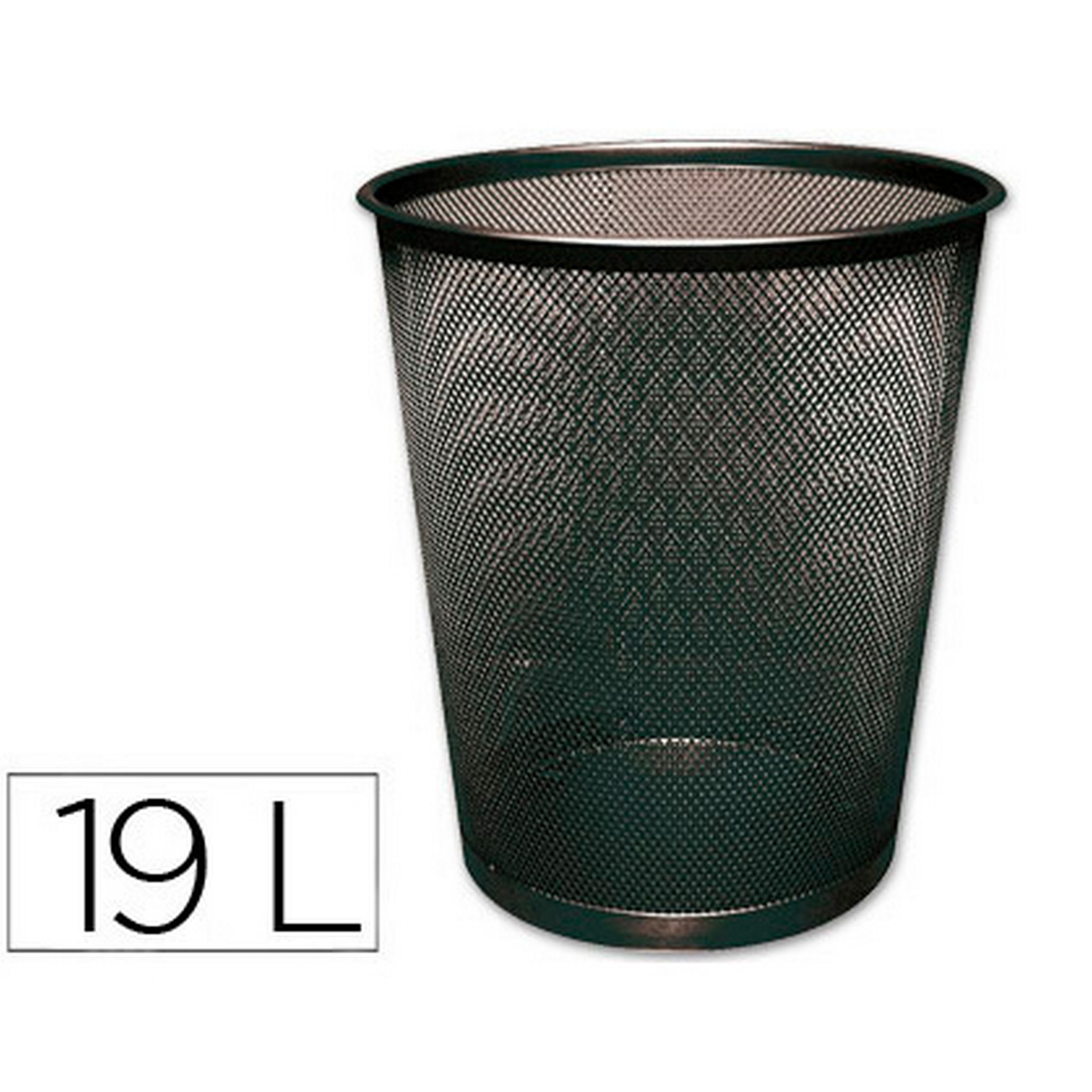 Q-CONNECT KF00871 Papierkorb Metall Rund 19L schwarz