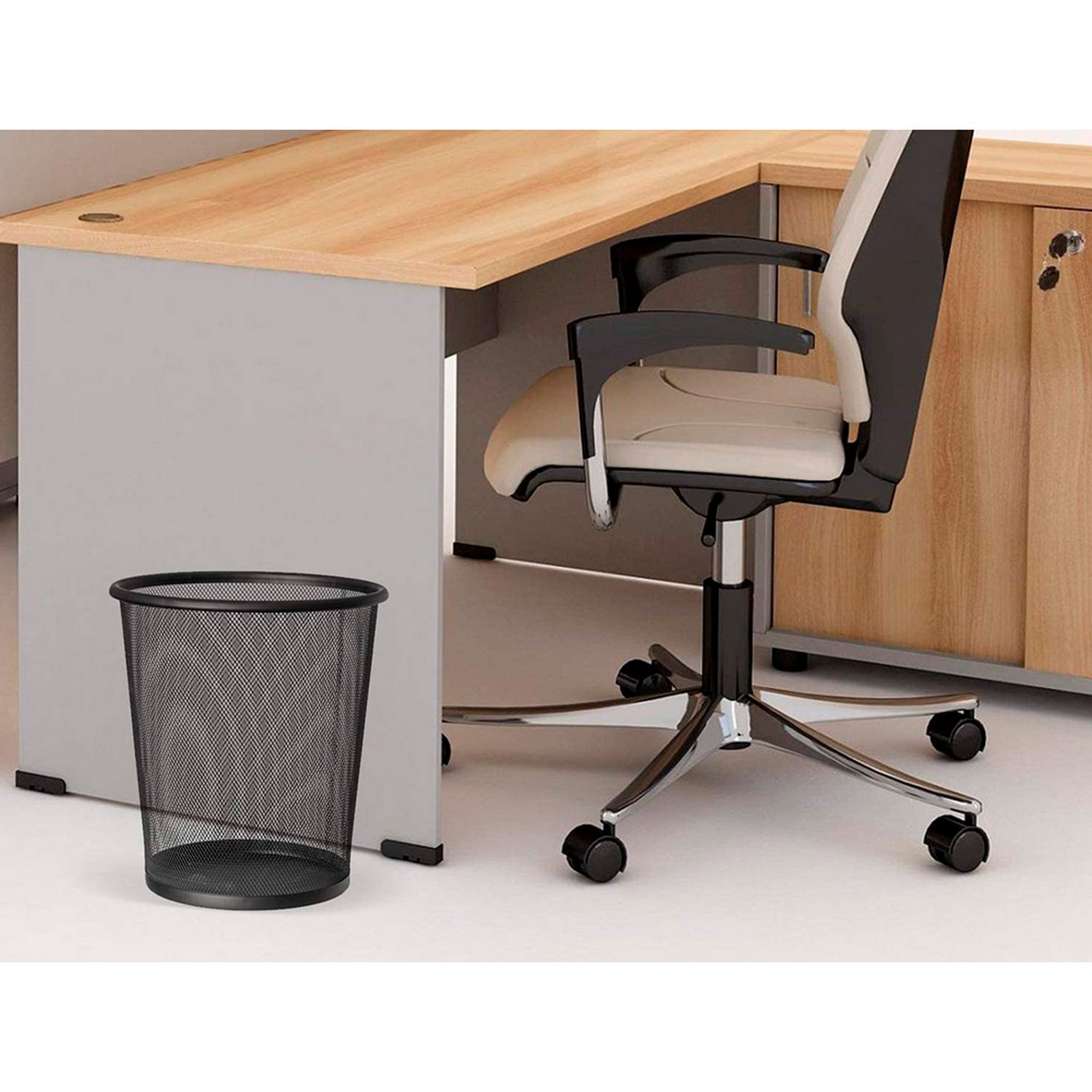Q-CONNECT KF00871 Papierkorb Metall Rund 19L schwarz