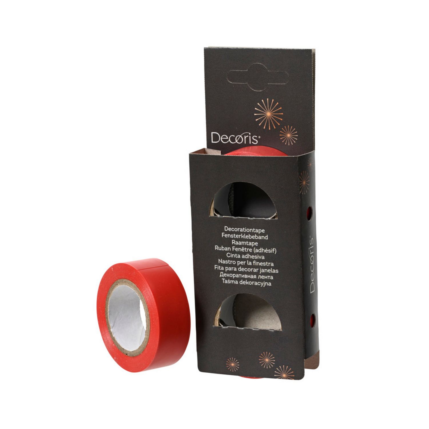 DECORIS Klebeband 2er Set f�r Fenster rot je Rolle 10m x...