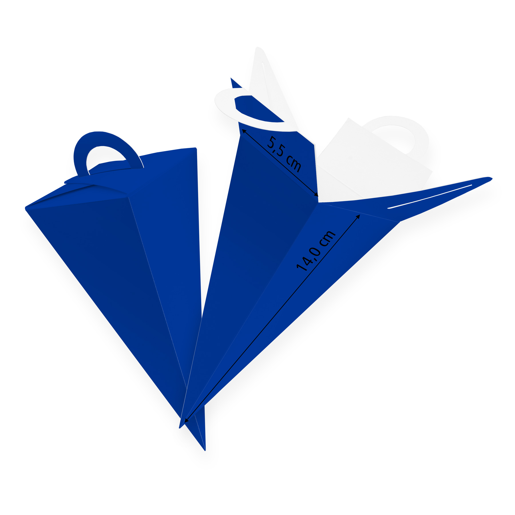10x itenga Geschenkt�te Schult�te mit Griff 14 cm, Blau