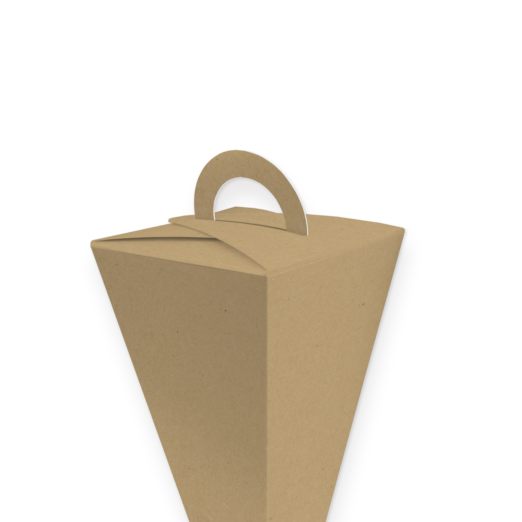 10x itenga Geschenkt�te Schult�te mit Griff 14 cm, Braun