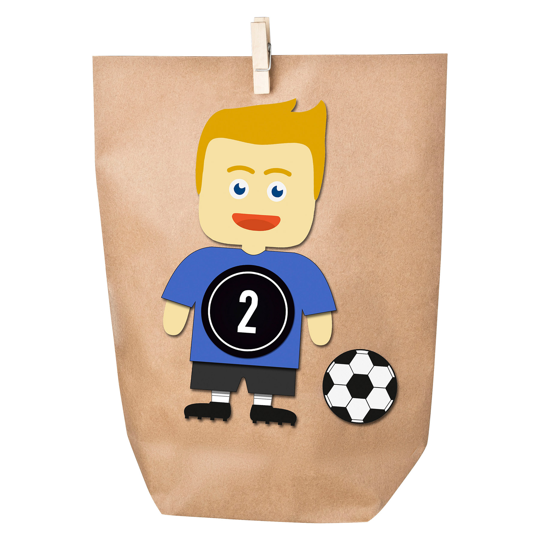 Basteladventskalender Fu�baller Trikot blau Hose schwarz...