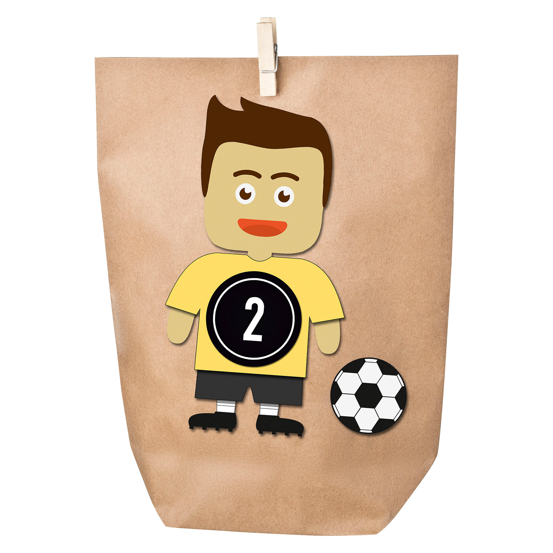 Basteladventskalender Fu�ball gelb schwarz zum Selberbef...