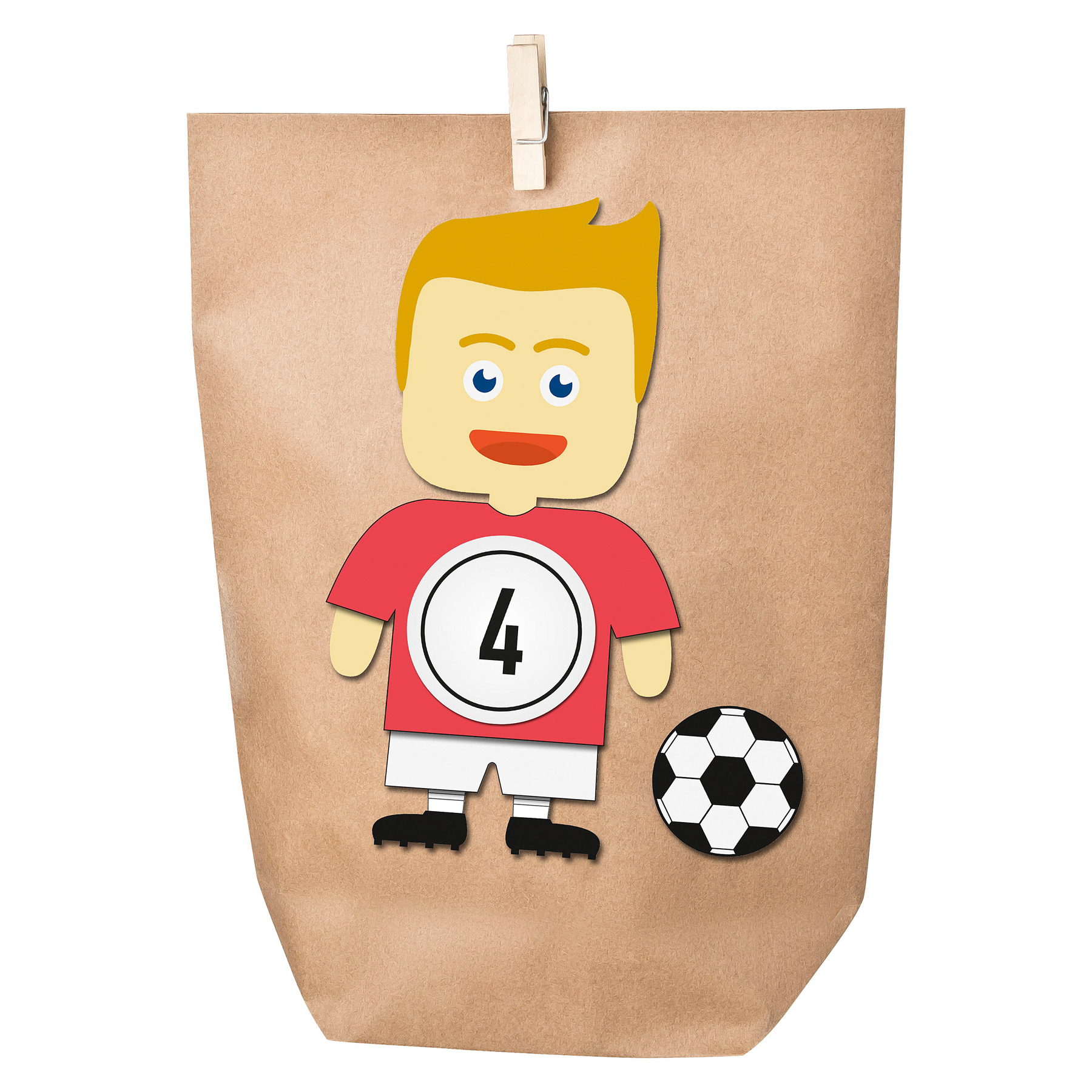 Basteladventskalender Fu�baller Triktot rot Hose wei� + ...