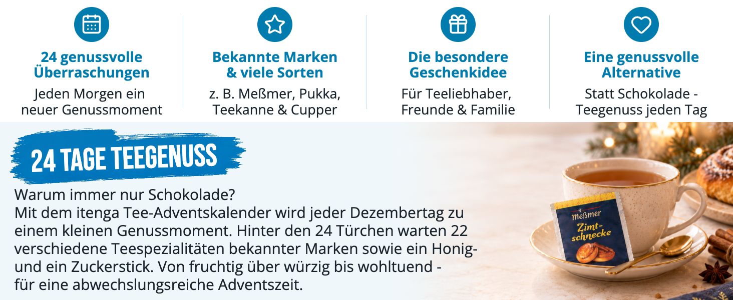 itenga Adventskalender gef�llt Tee - Teeadventskalender ...