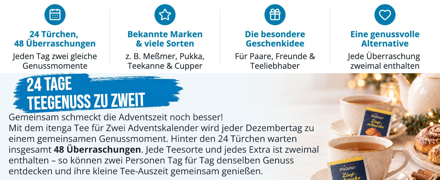 itenga Adventskalender gef�llt Tee f�r ZWEI - Teeadvents...