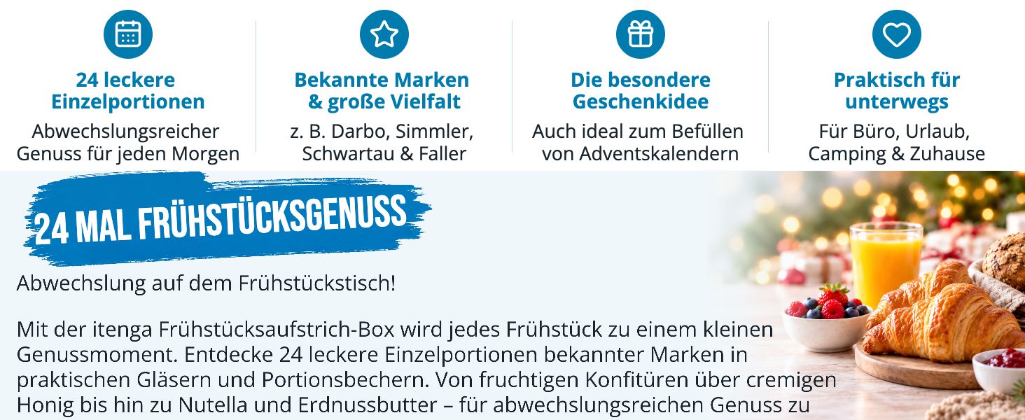 itenga Fr�hst�cksaufstrich Box � 24 Portionen - Inhalt 627g