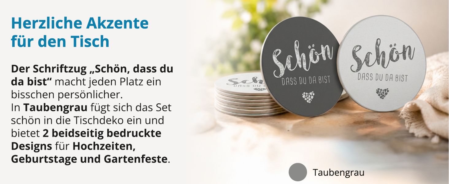 itenga 40x Bierdeckel Untersetzer "Sch�n dass du da bist...