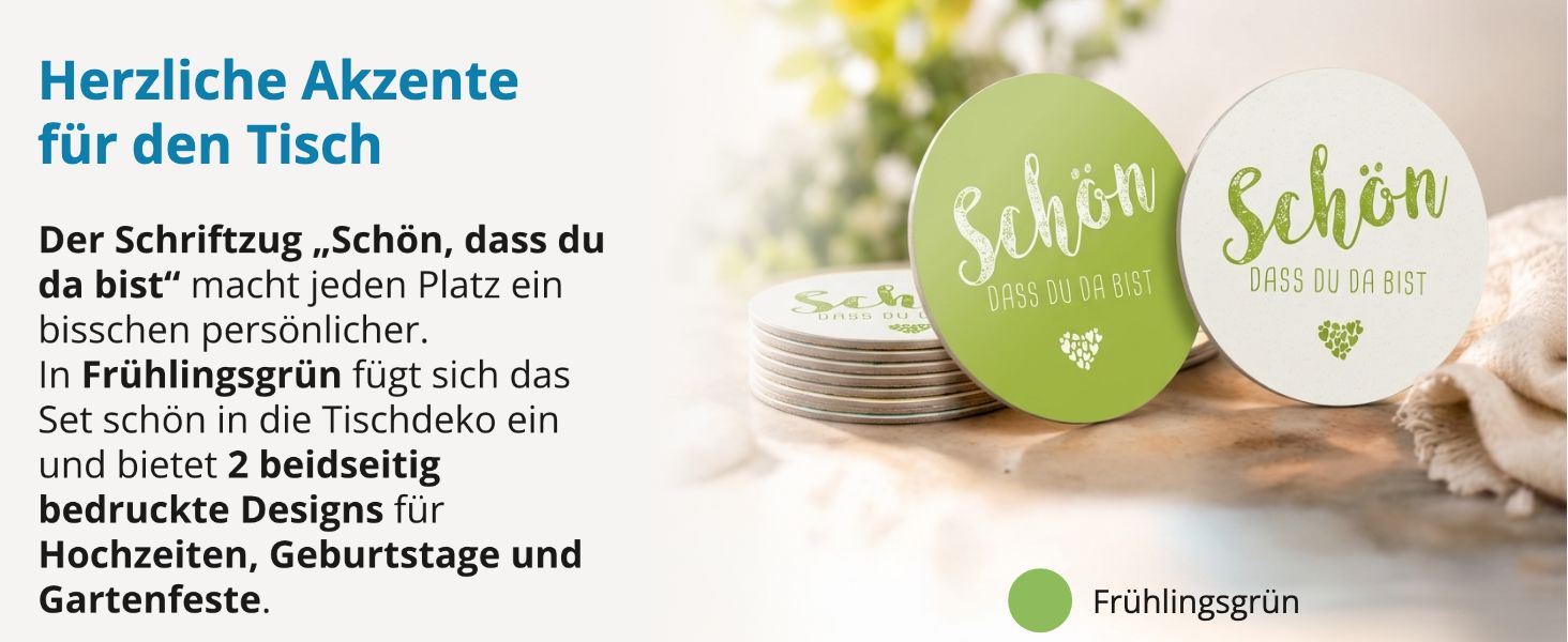 itenga 40x Bierdeckel Untersetzer "Sch�n dass du da bist...