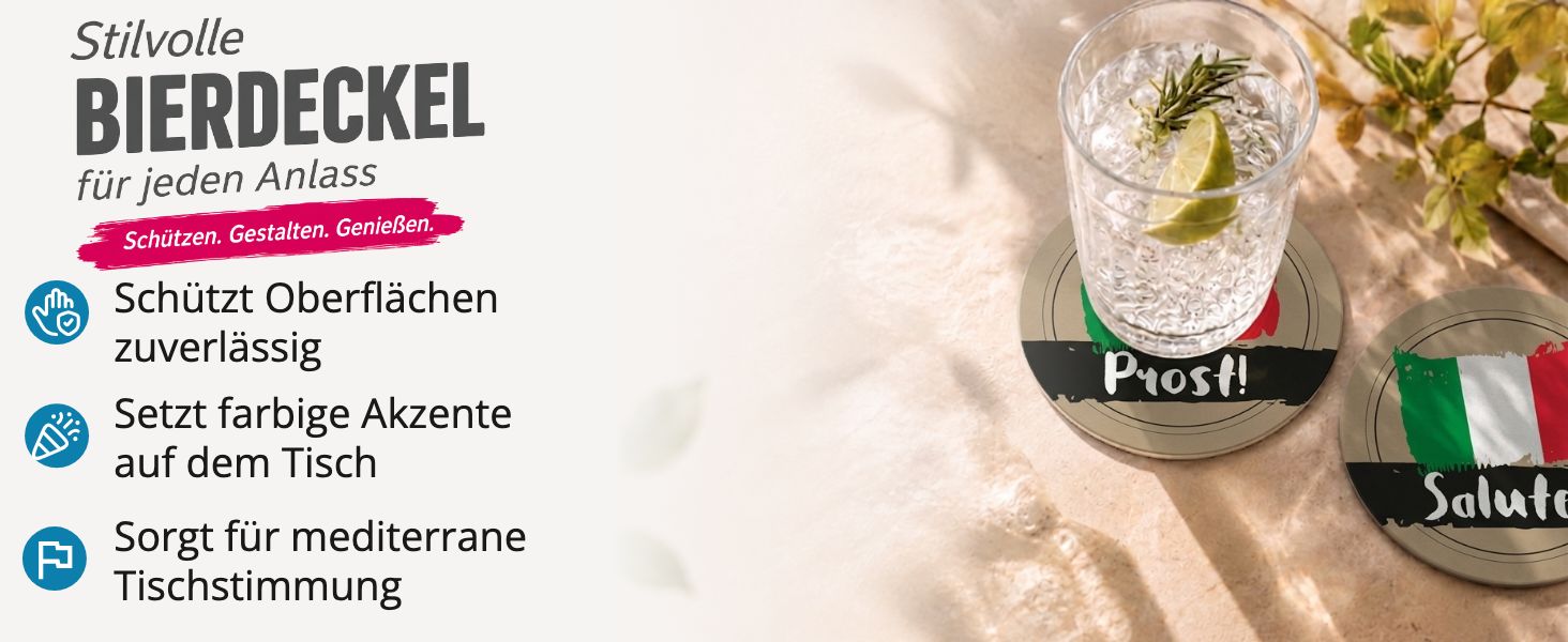 itenga 40x Bierdeckel Untersetzer Salute / Prost Italien...