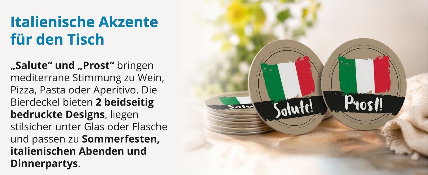 itenga 40x Bierdeckel Untersetzer Salute / Prost Italien...