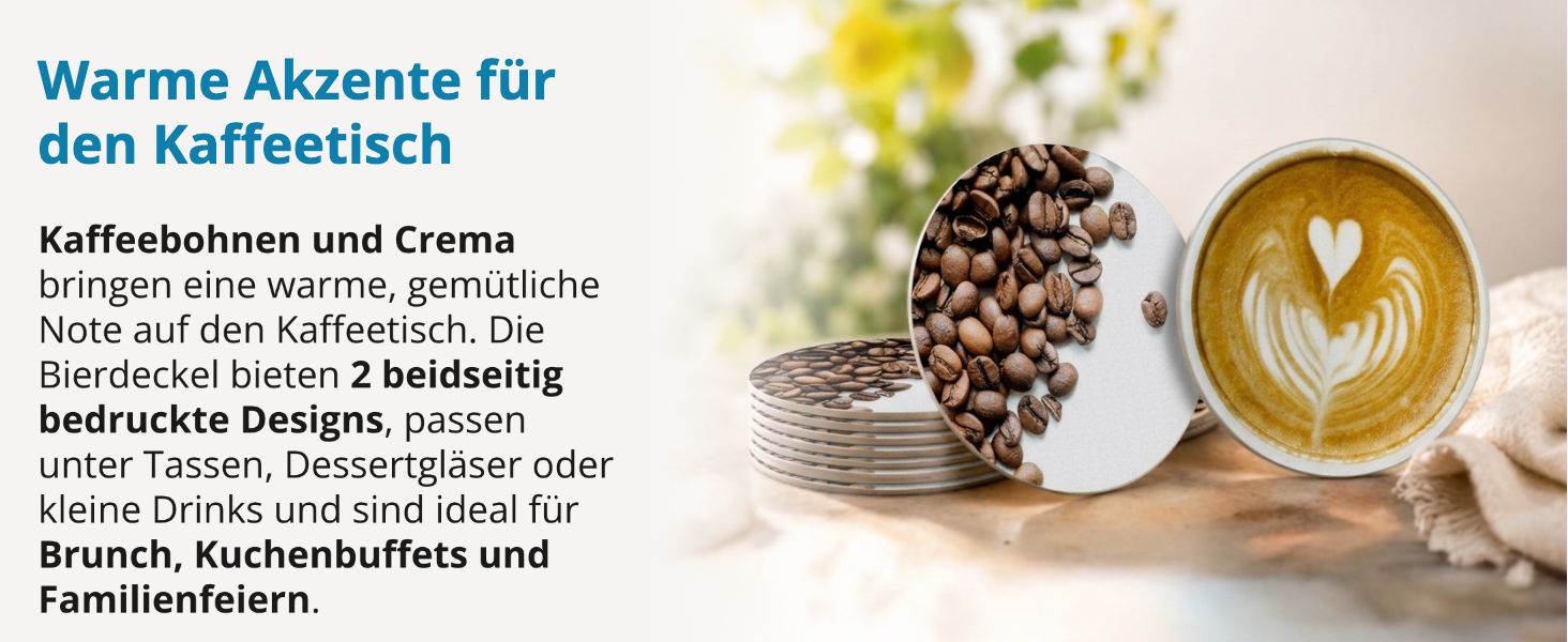 itenga 40x Bierdeckel Kaffeebohnen Crema I Braun Wei� I ...