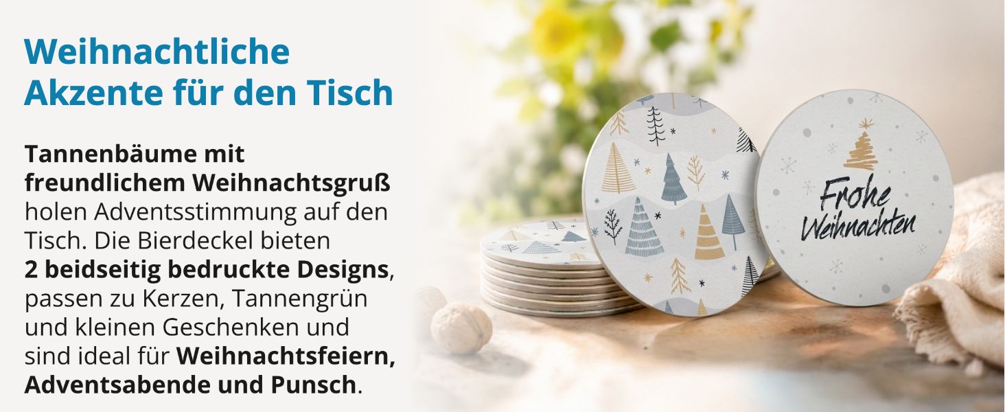 itenga 40x Bierdeckel Tannenb�ume I Frohe Weihnachten I ...