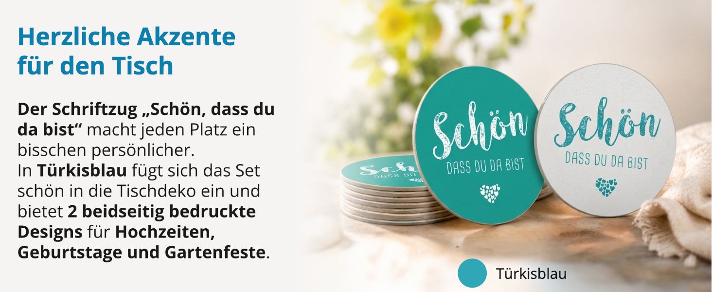 itenga 40x Bierdeckel Untersetzer "Sch�n dass du da bist...