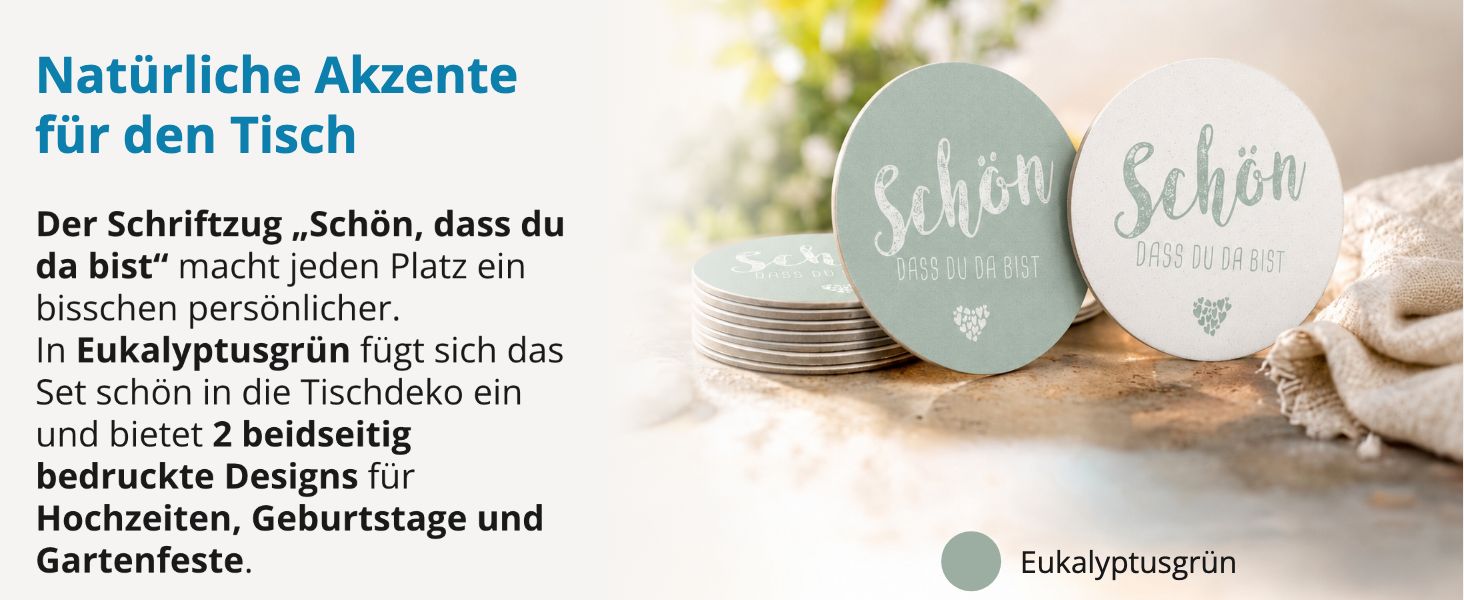 itenga 40x Bierdeckel Untersetzer "Sch�n dass du da bist...