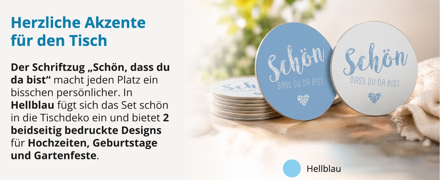 itenga 40x Bierdeckel Untersetzer "Sch�n dass du da bist...