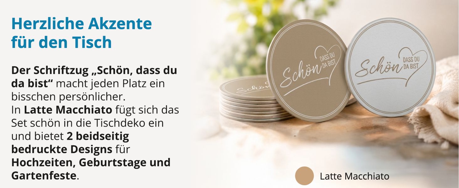 ITENGA 40x Bierdeckel rund Sch�n dass du da bist V2 latt...