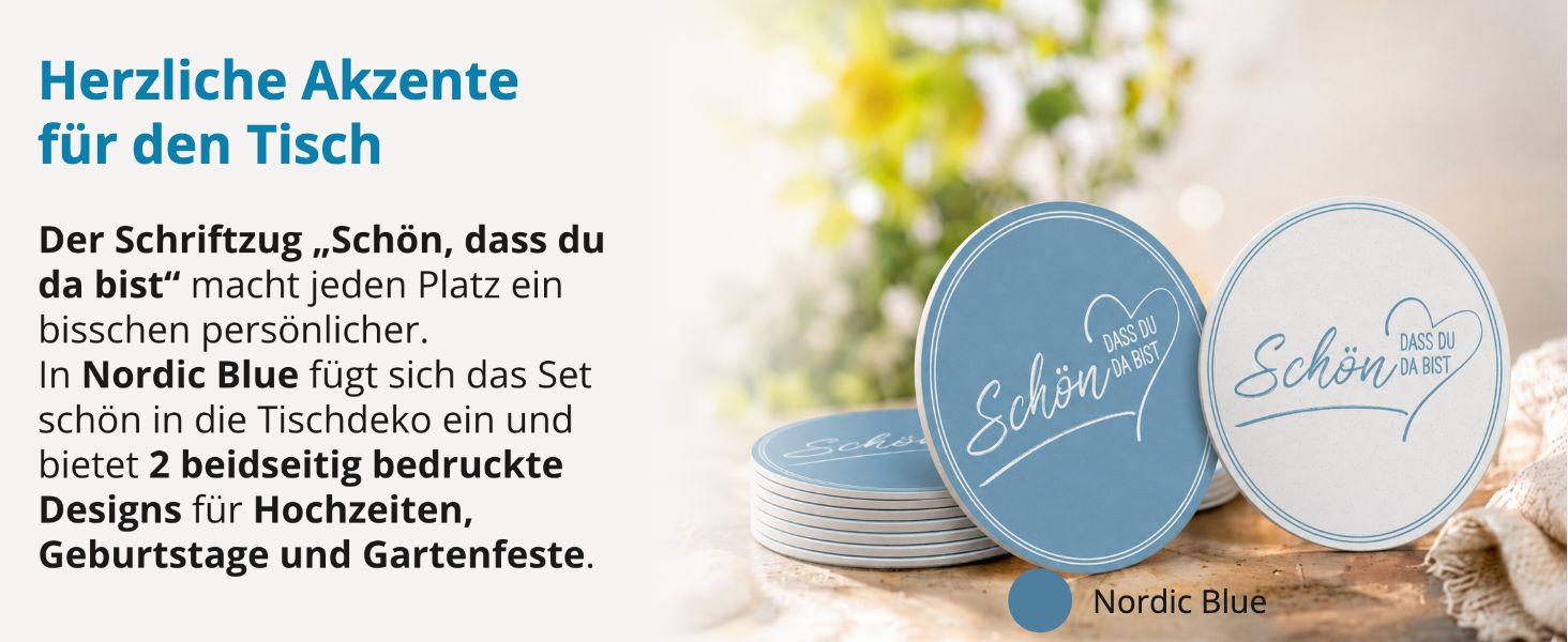 ITENGA 40x Bierdeckel rund Sch�n dass du da bist V2 nord...