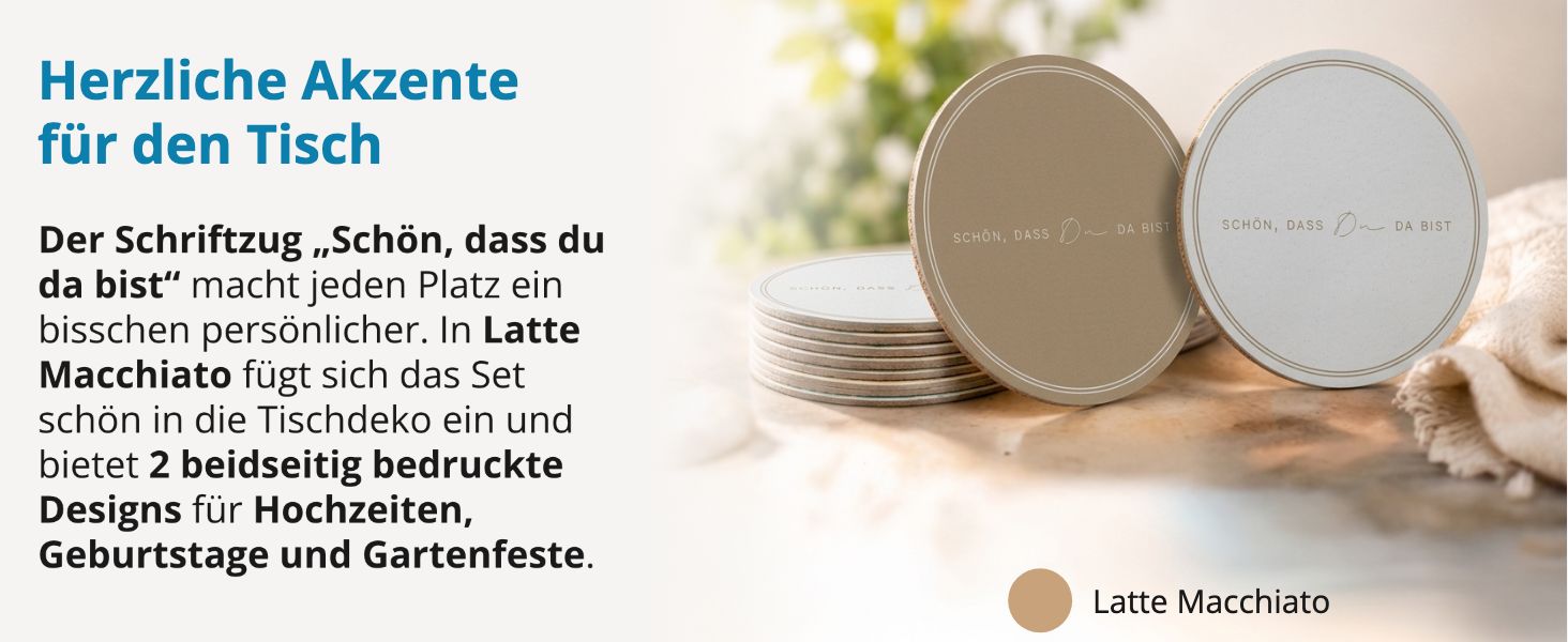 ITENGA 40x Bierdeckel rund Sch�n dass du da bist V3 latt...