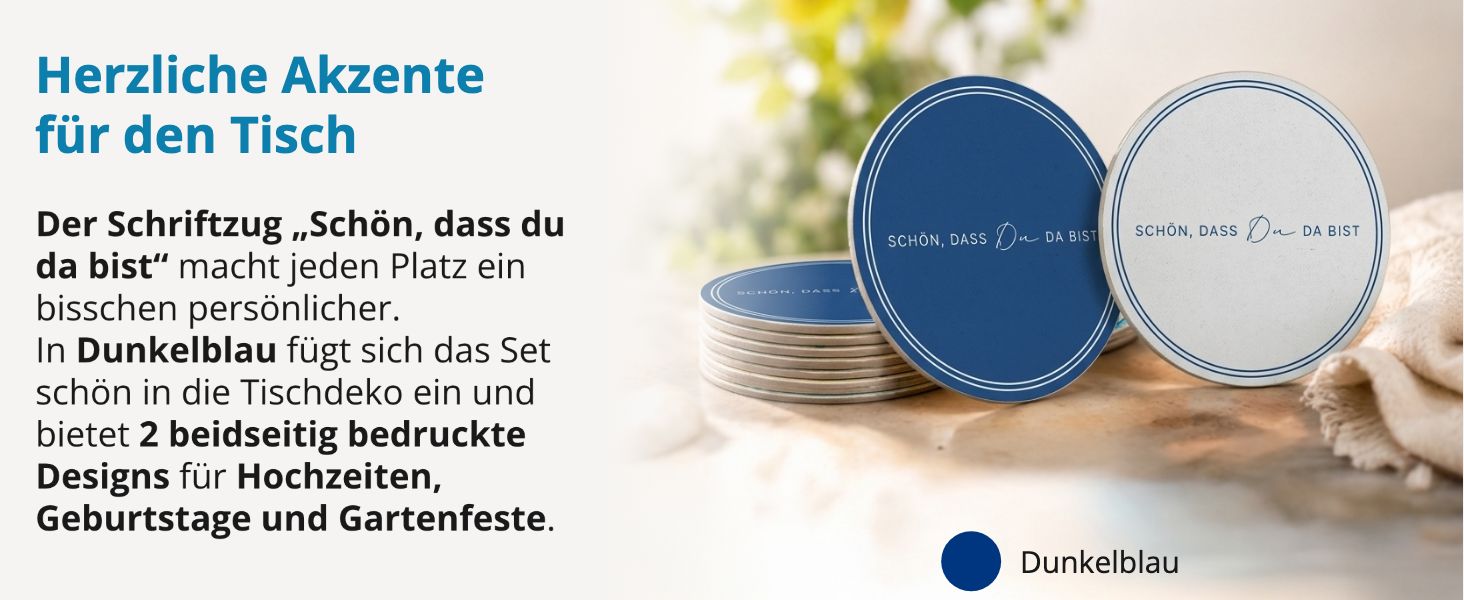 ITENGA 40x Bierdeckel rund Sch�n dass du da bist V3 dunk...