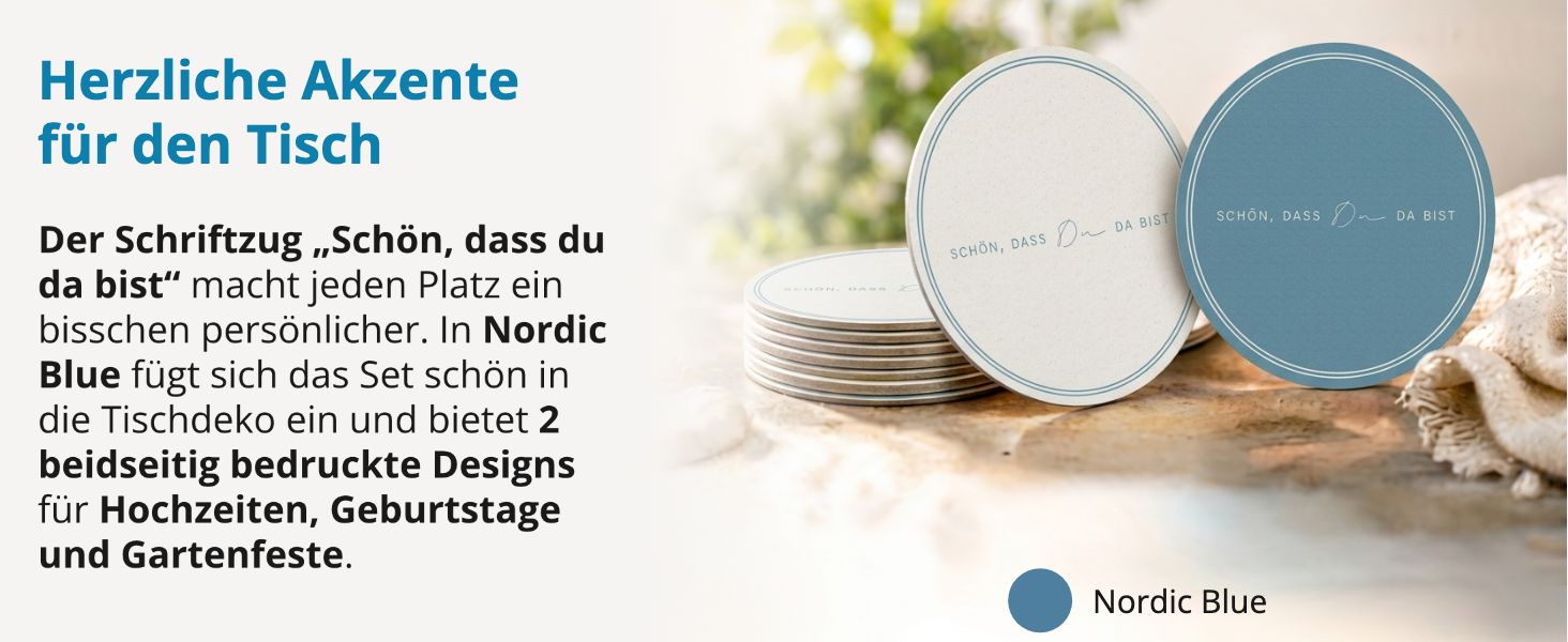 ITENGA 40x Bierdeckel rund Sch�n dass du da bist V3 nord...