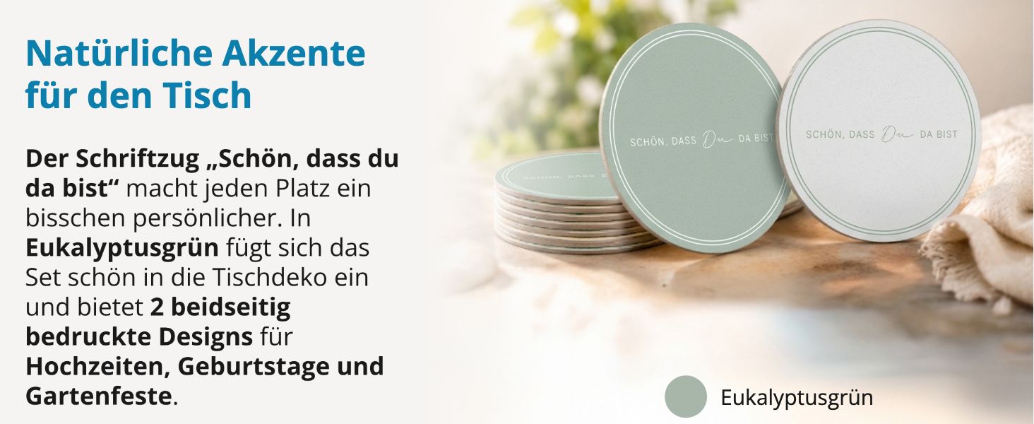 ITENGA 40x Bierdeckel rund Sch�n dass du da bist V3 euka...