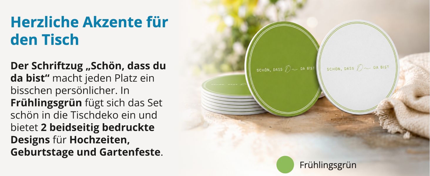 ITENGA 40x Bierdeckel rund Sch�n dass du da bist V3 fr�h...