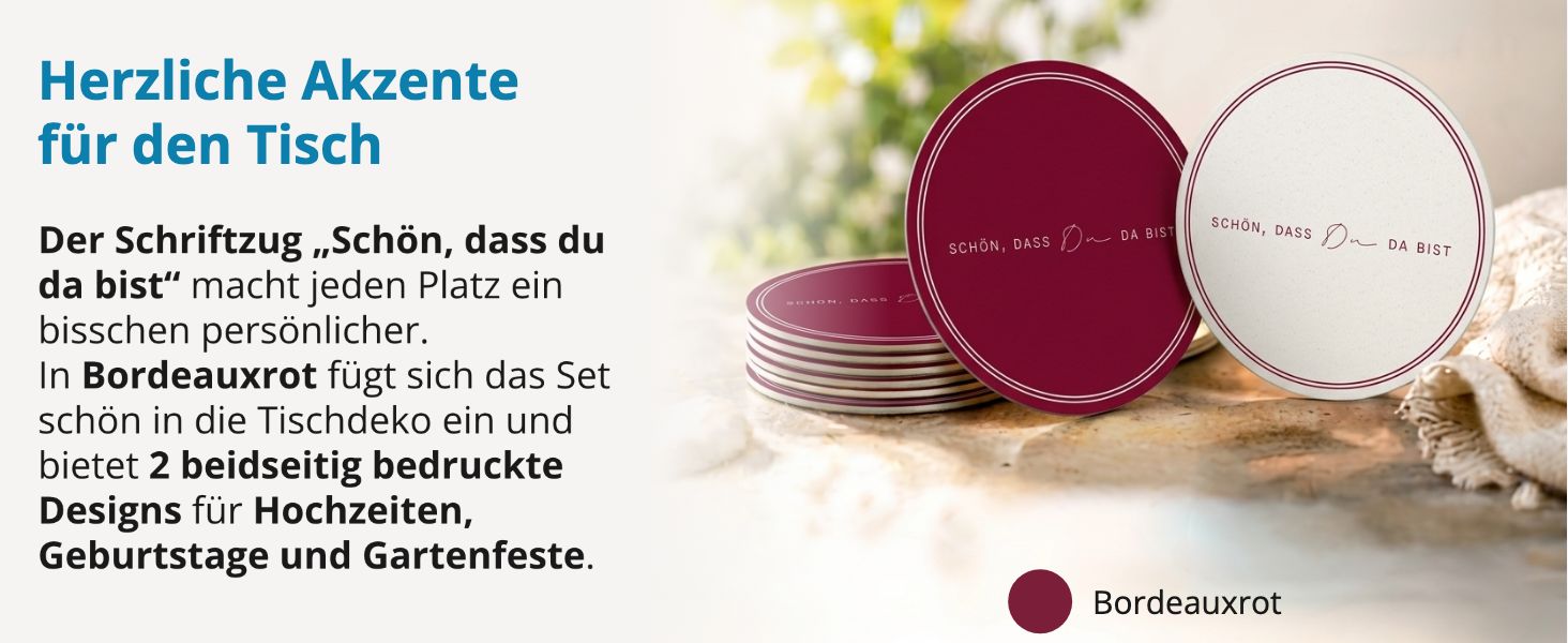 ITENGA 40x Bierdeckel rund Sch�n dass du da bist V3 bord...