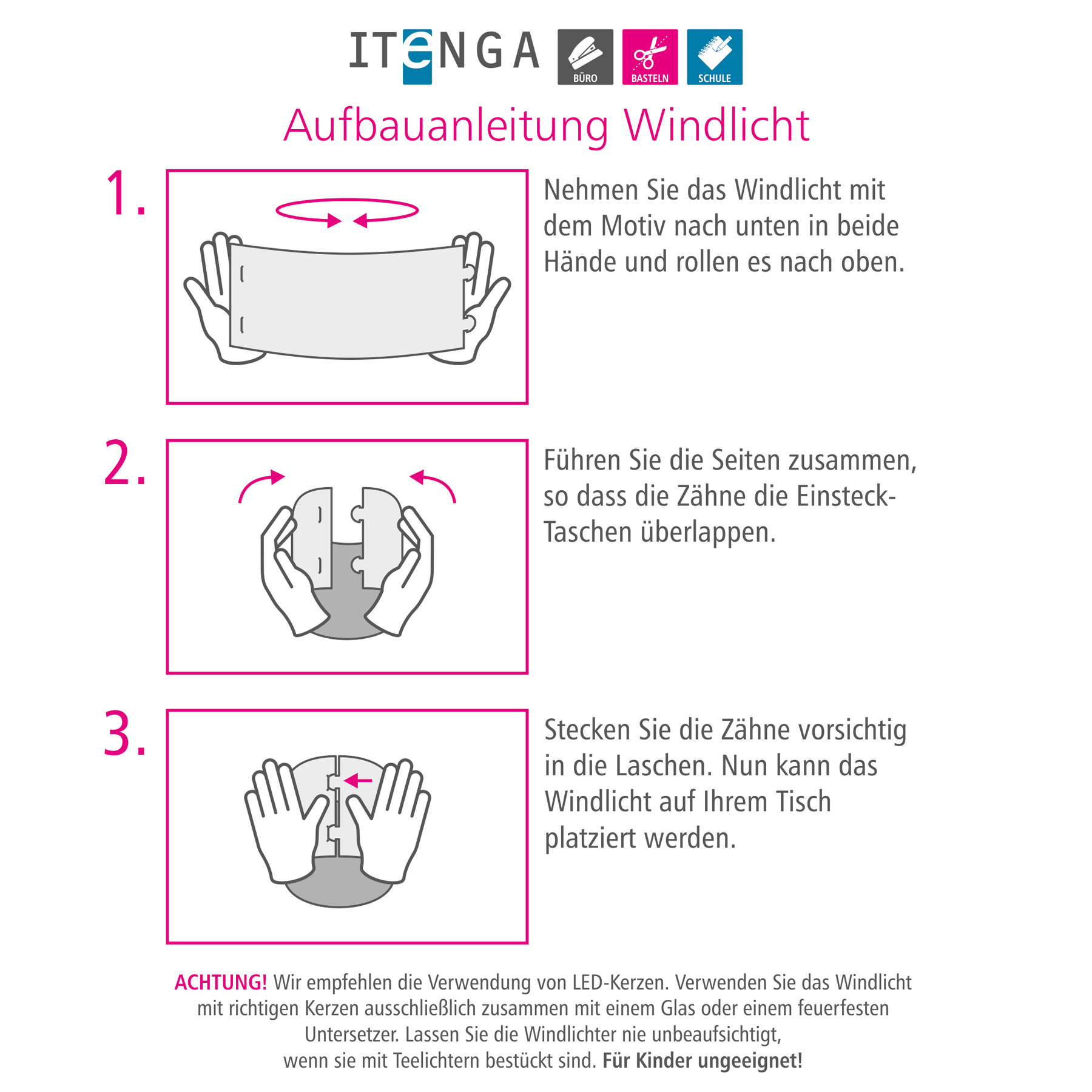 itenga 6x Windlicht + 40x Servietten - Fisch - wei� fr�h...