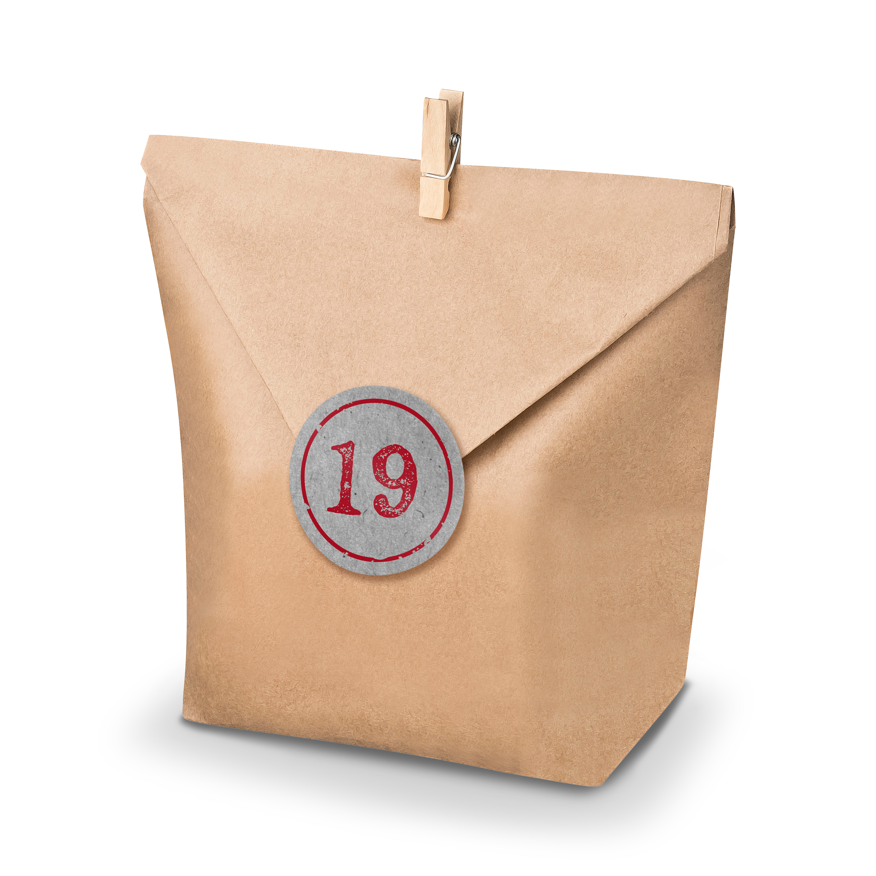 Basteladventskalender Set - Set 3 rot graue Sticker im S...