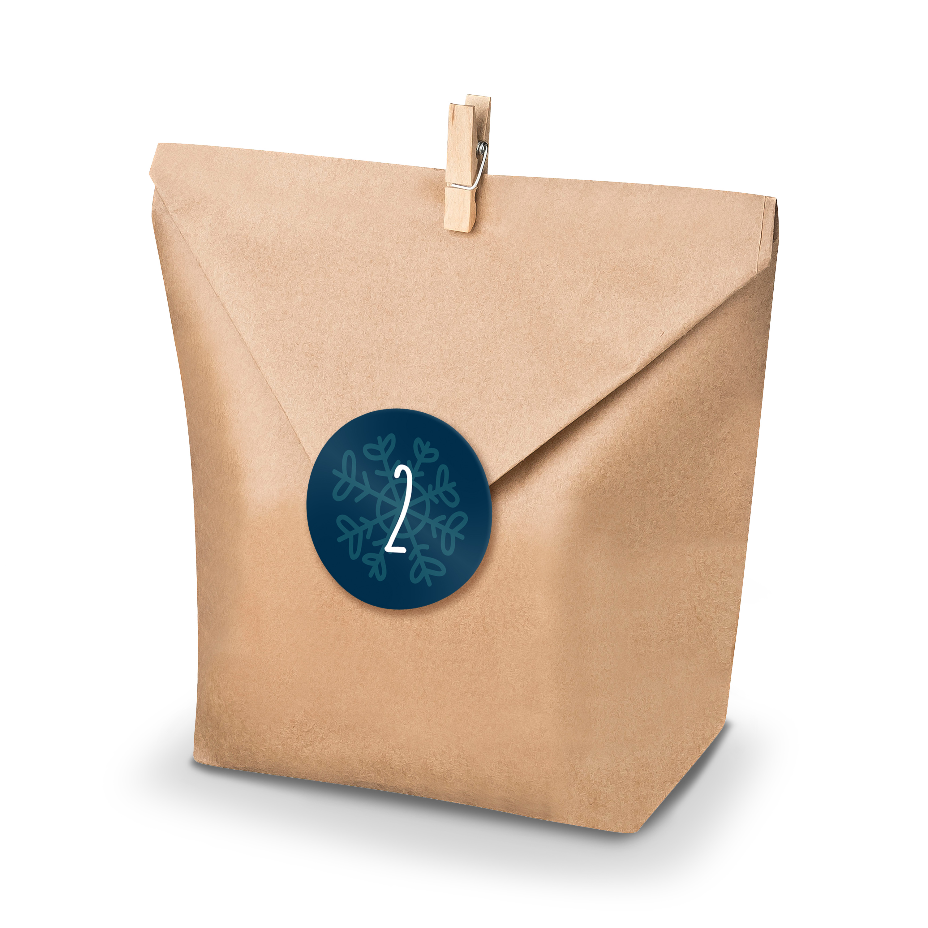 Adventskalender Set 12 Geschenkt�ten + Klammern + Sticker