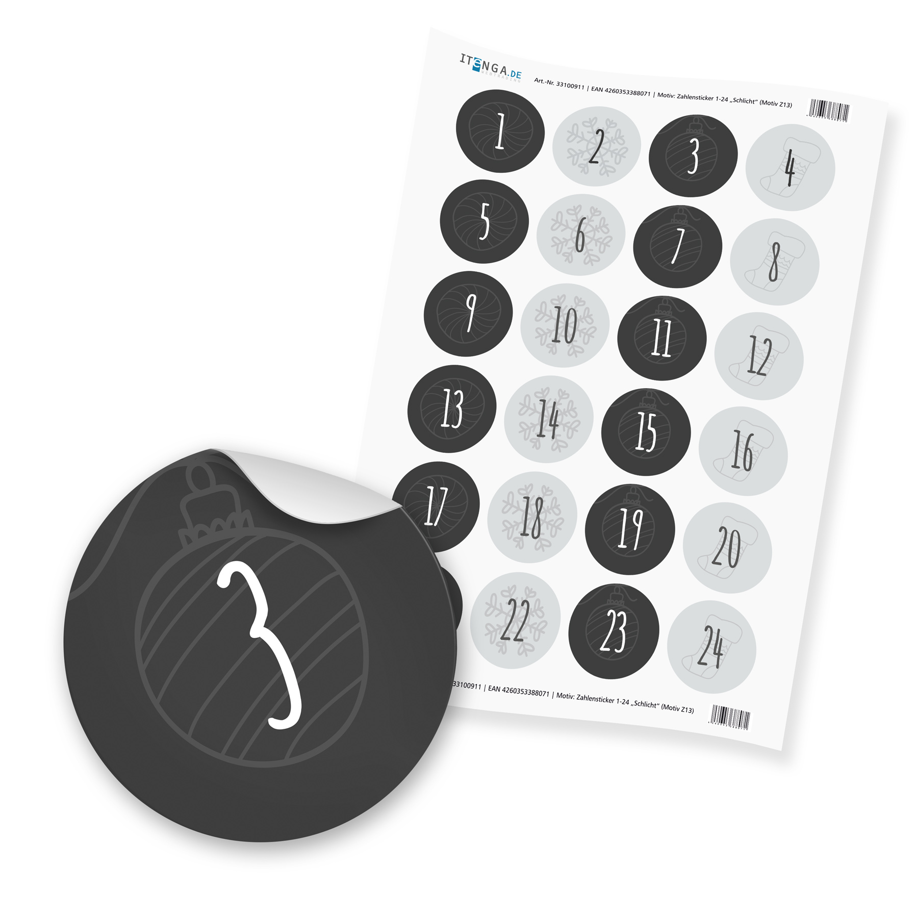 Adventskalender Set 13 Geschenkt�ten + Klammern + Sticker