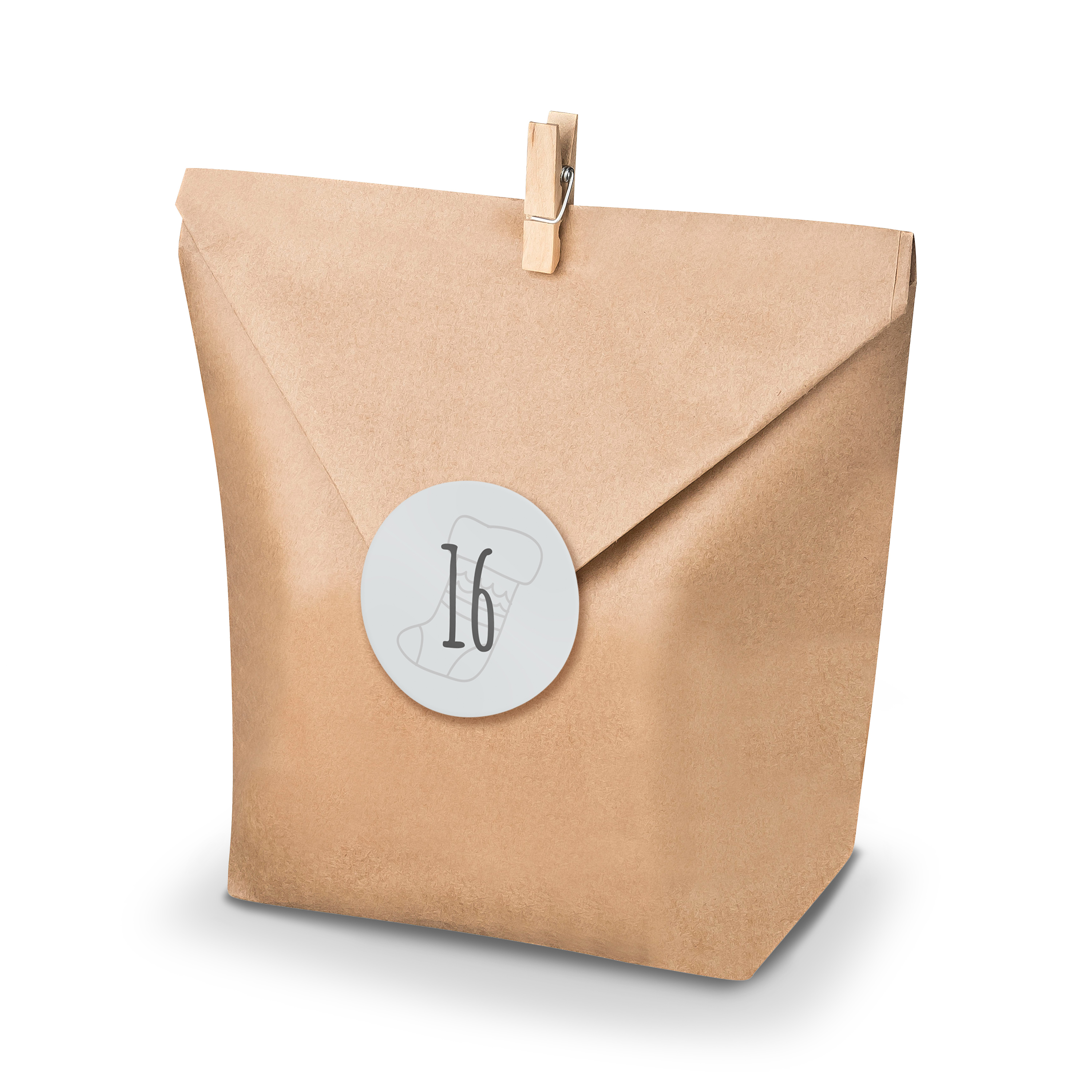 Adventskalender Set 13 Geschenkt�ten + Klammern + Sticker