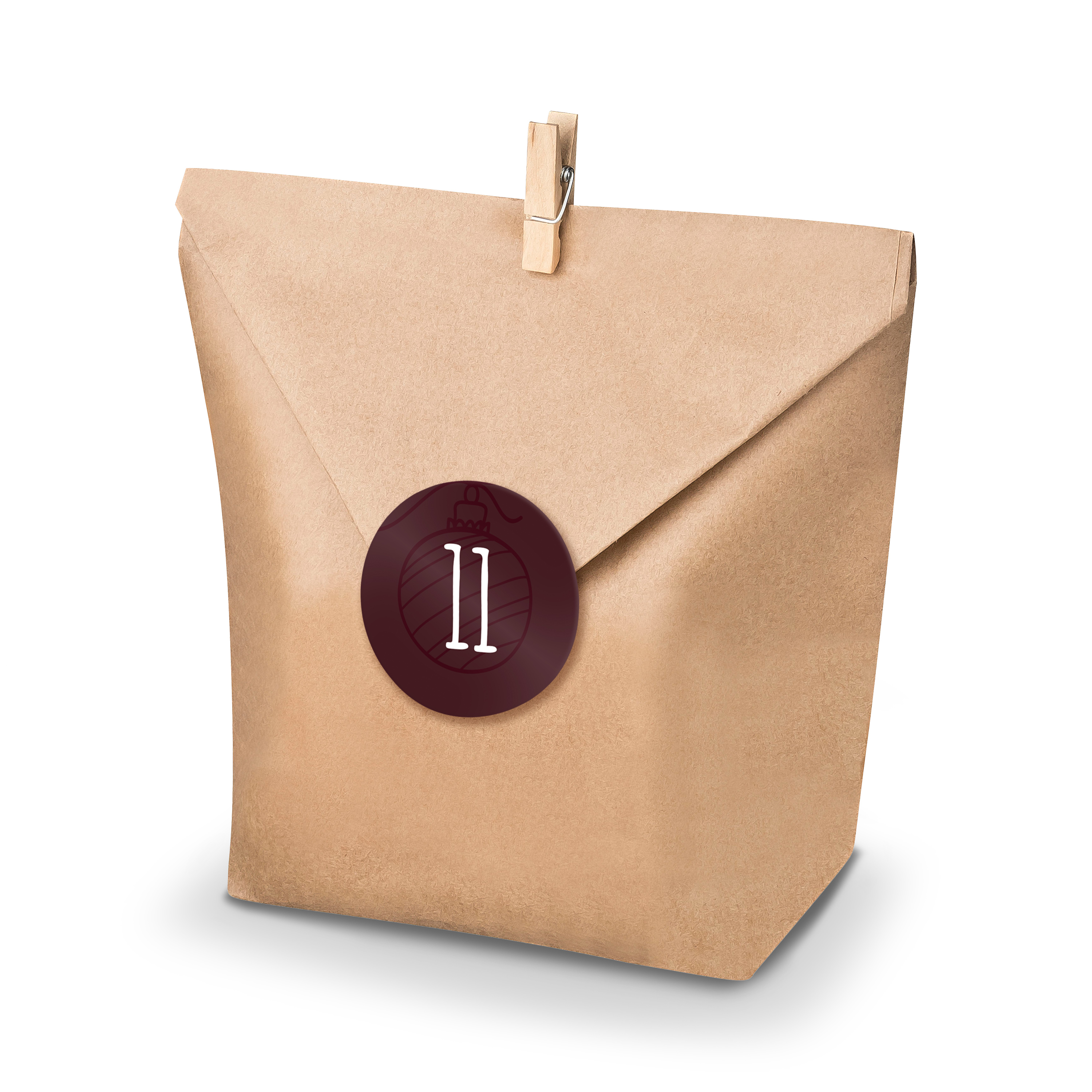 Adventskalender Set 14 Geschenkt�ten + Klammern + Sticker