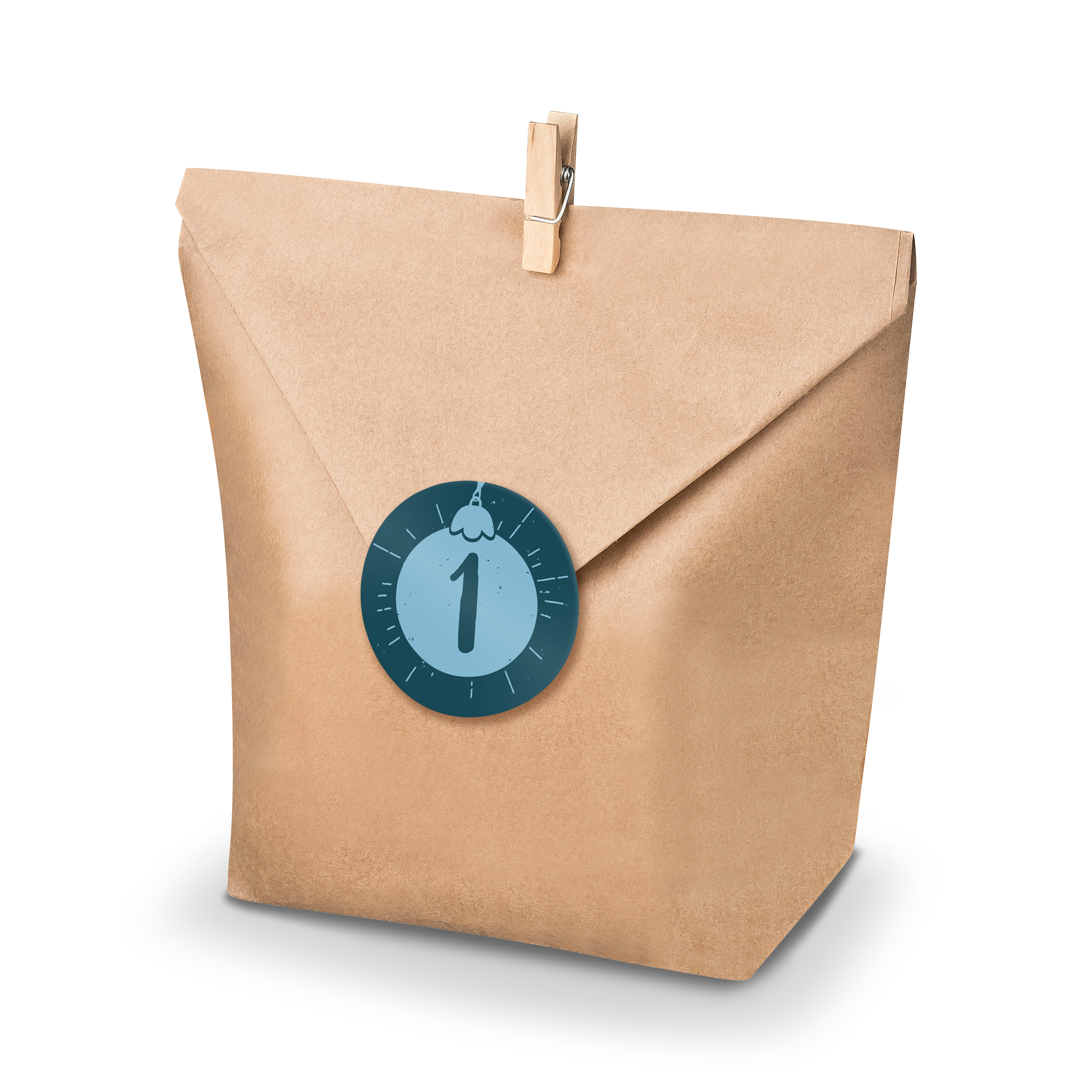 Adventskalender Set 16 Geschenkt�ten + Klammern + Sticker