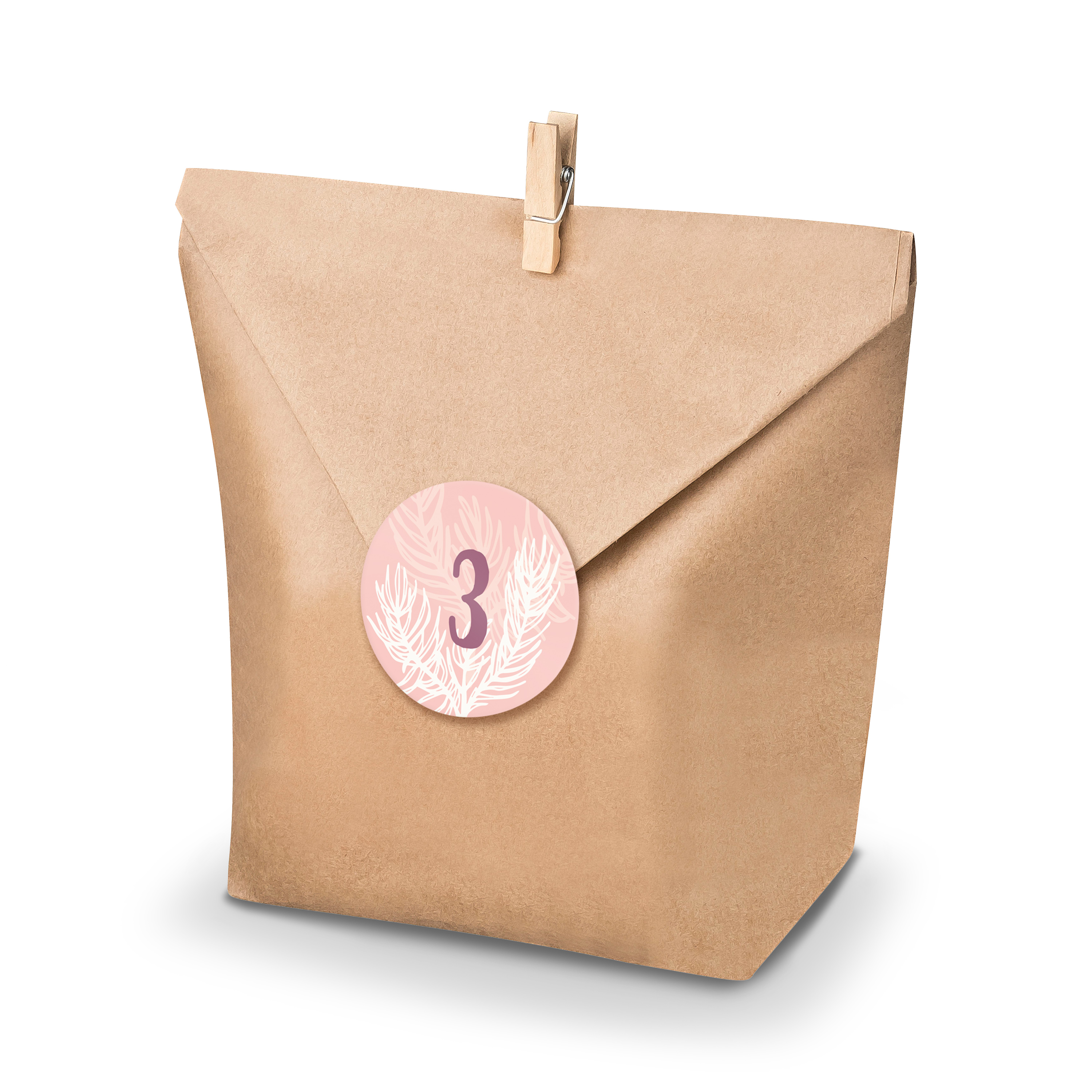 Adventskalender Set 17 Geschenkt�ten + Klammern + Sticker