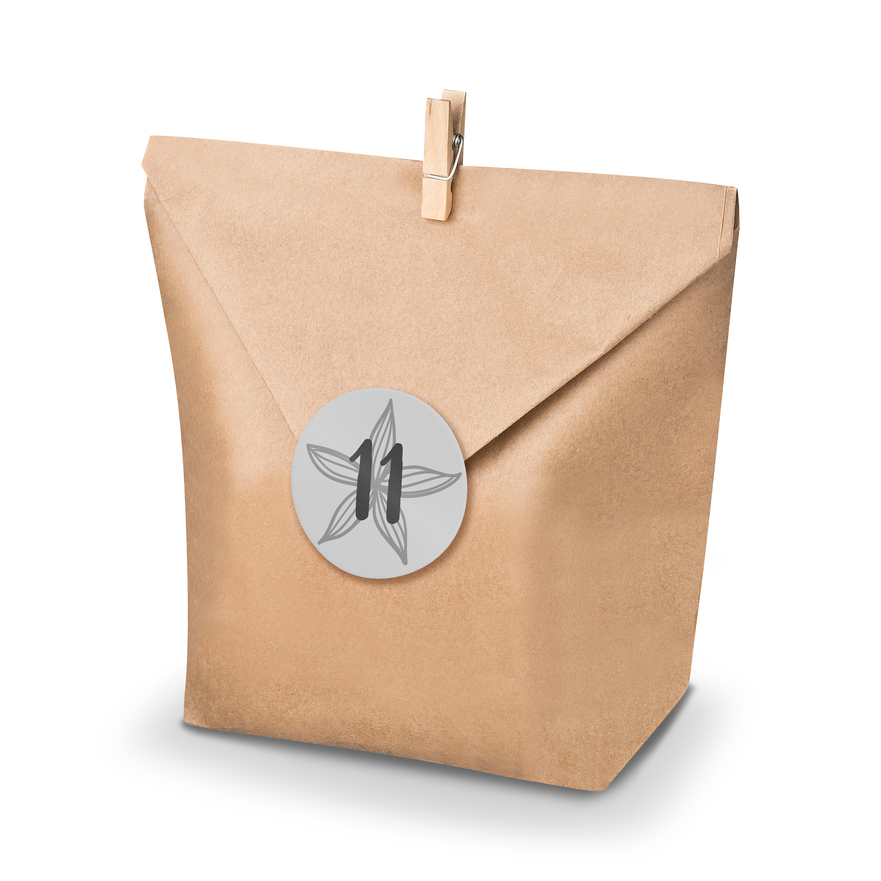 Adventskalender Set 18 Geschenkt�ten + Klammern + Sticker
