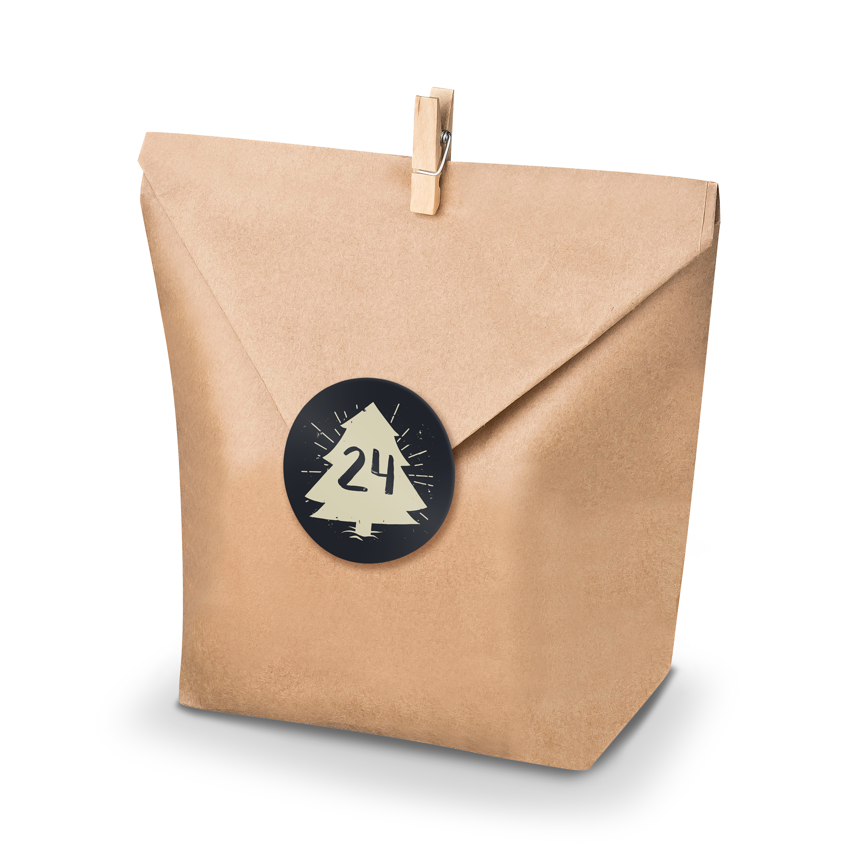 Adventskalender Set 19 Geschenkt�ten + Klammern + Sticker