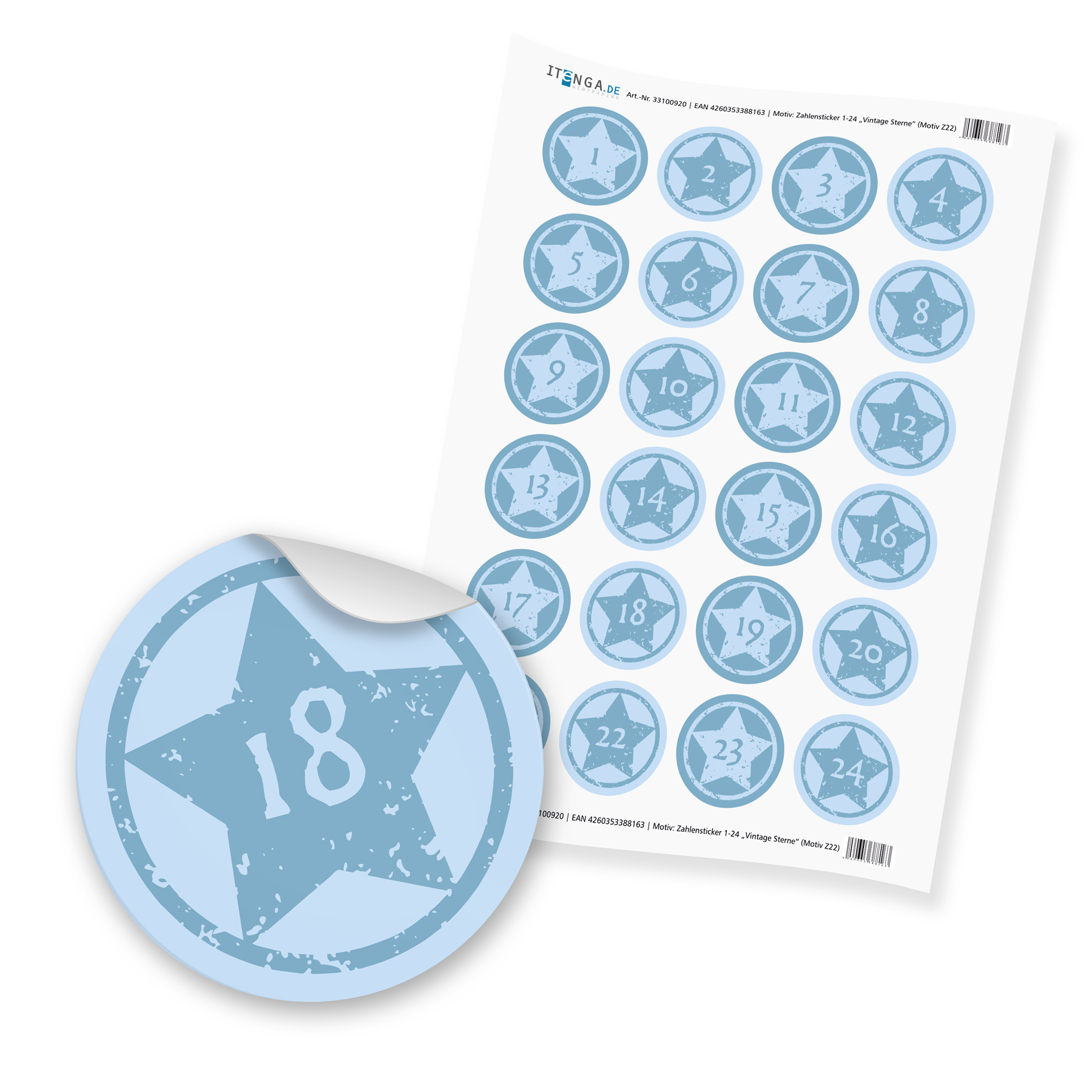 Adventskalender Set 22 Geschenkt�ten + Klammern + Sticker