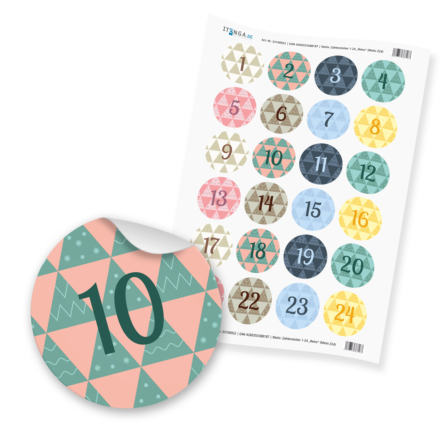 Adventskalender Set 24 Geschenkt�ten + Klammern + Sticker