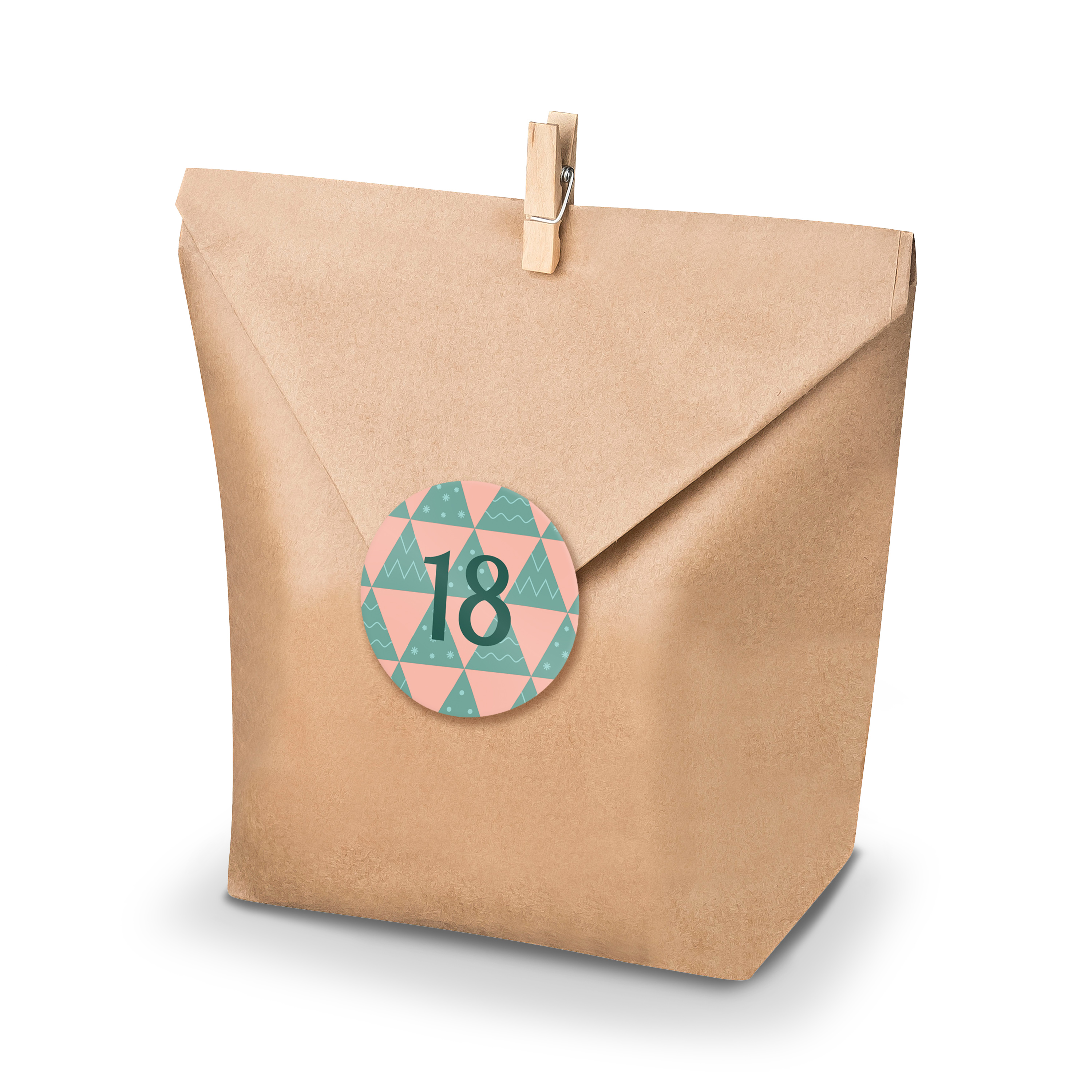 Adventskalender Set 24 Geschenkt�ten + Klammern + Sticker