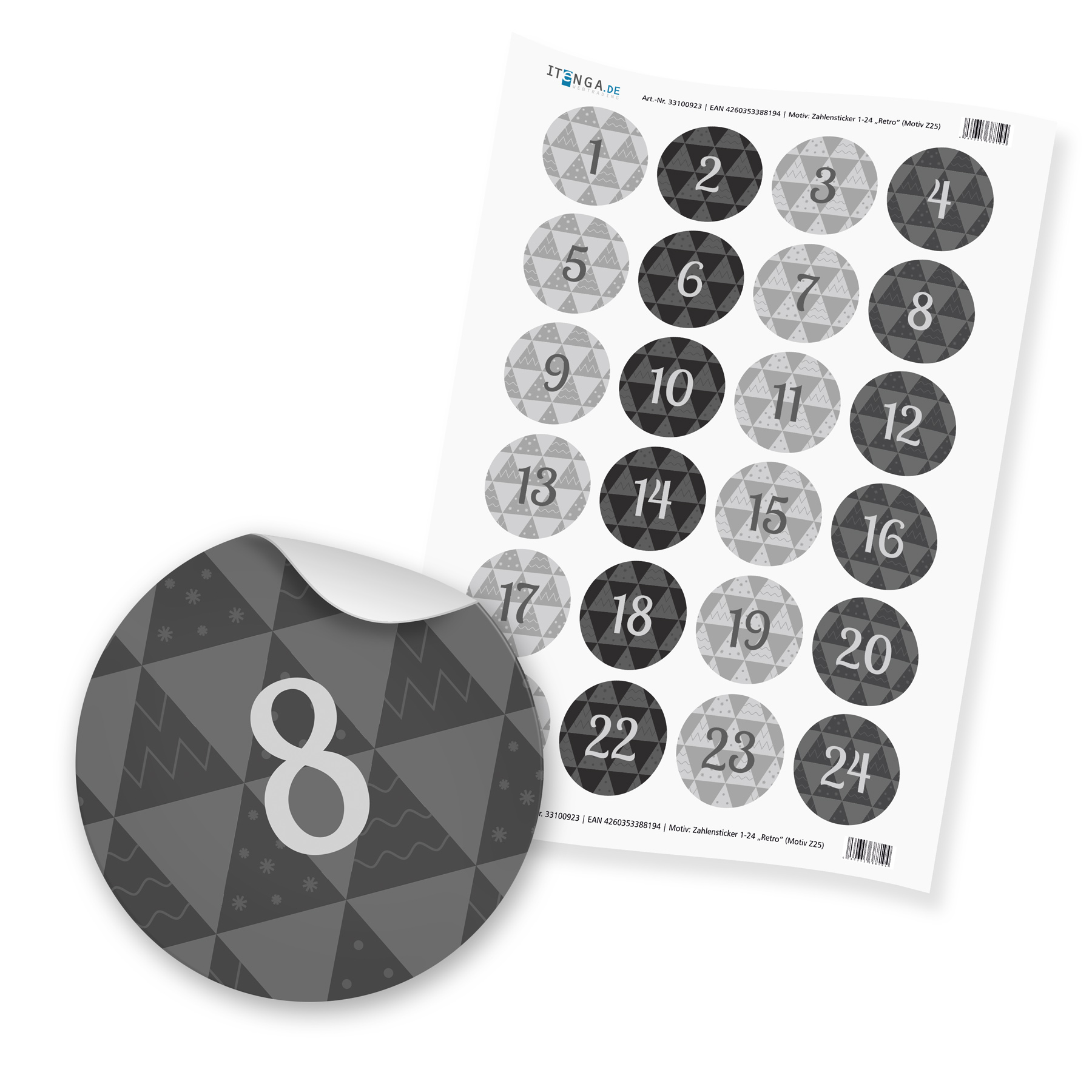 Adventskalender Set 25 Geschenkt�ten + Klammern + Sticker