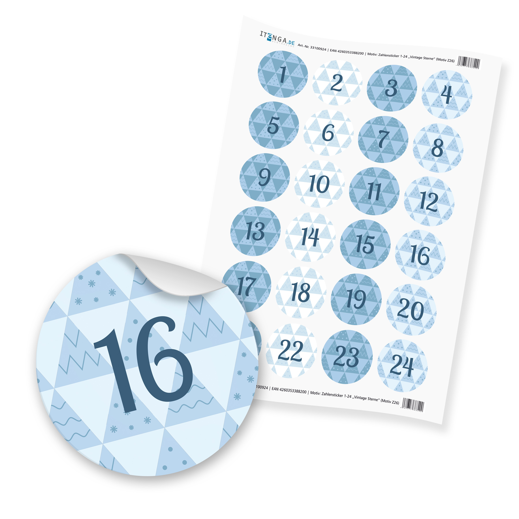 Adventskalender Set 26 Geschenkt�ten + Klammern + Sticker