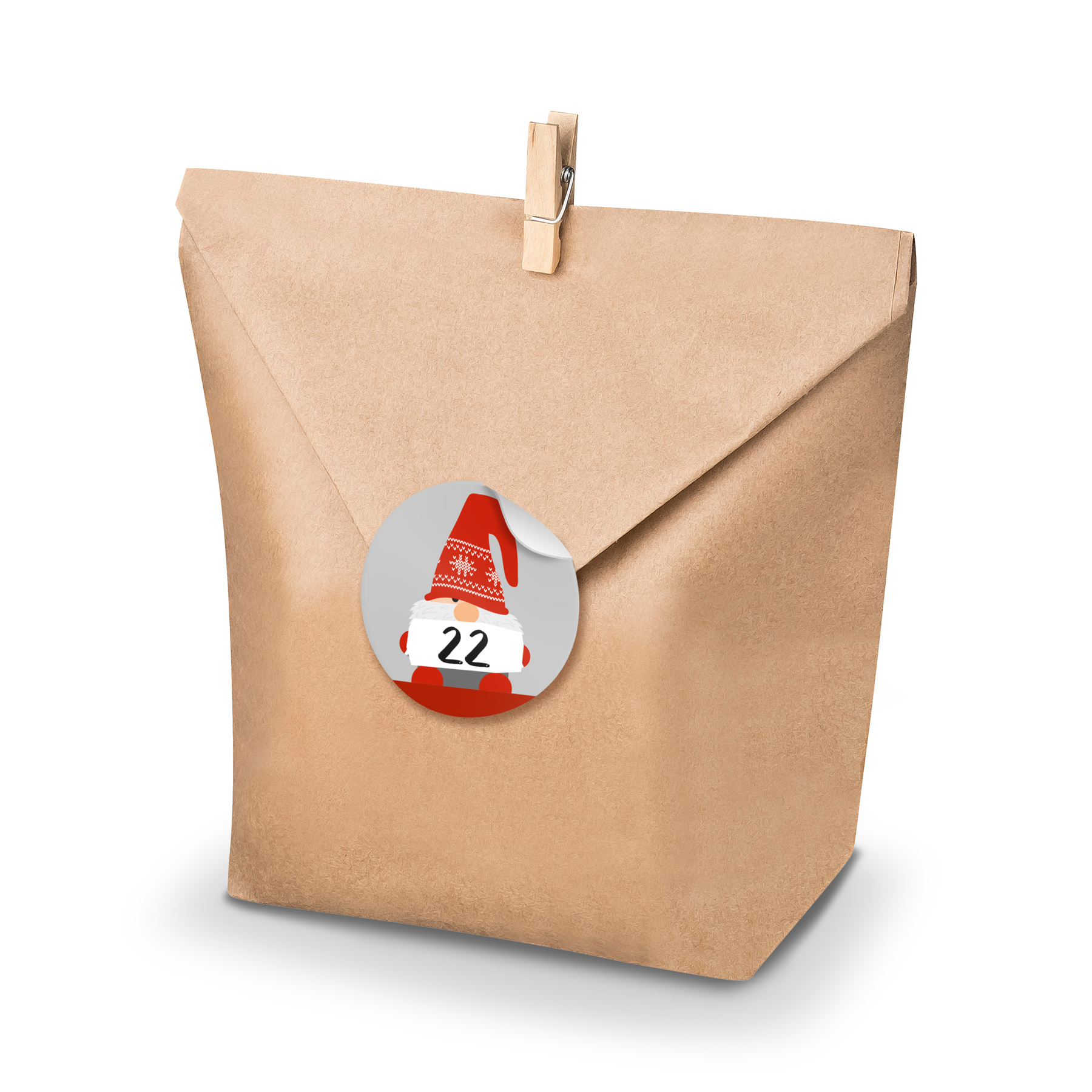 Adventskalender Set 29 Geschenkt�ten Klammern + Sticker ...
