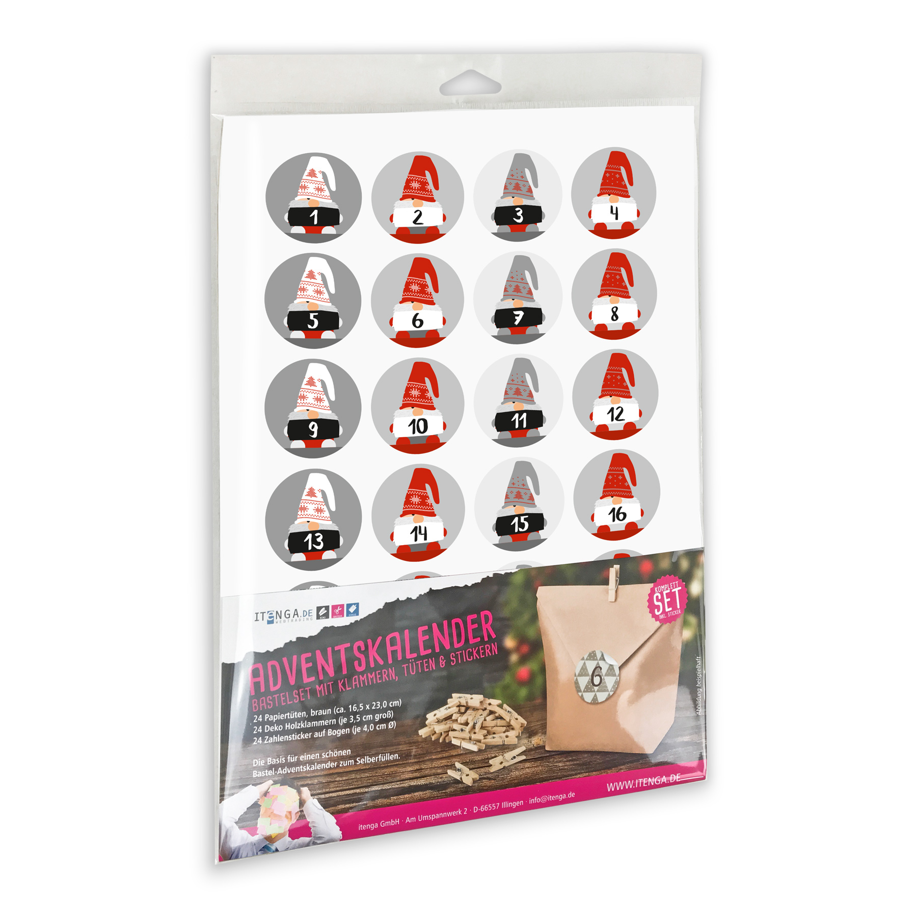 Adventskalender Set 29 Geschenkt�ten Klammern + Sticker ...
