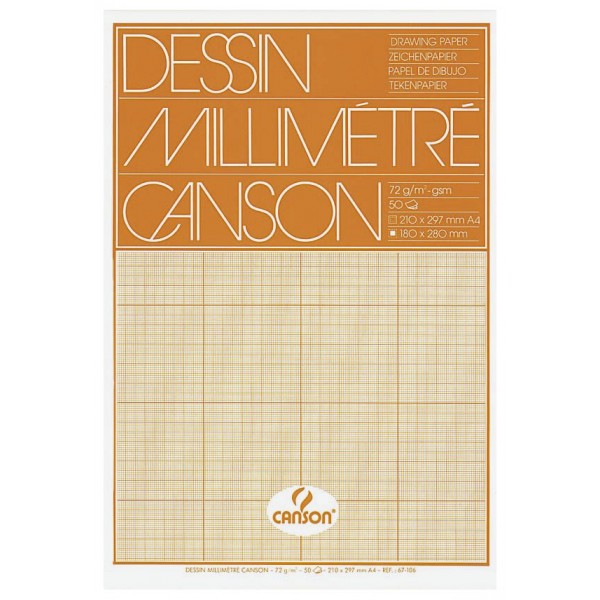 CANSON Millimeterpapier-Block, DIN A4, 80 g/qm