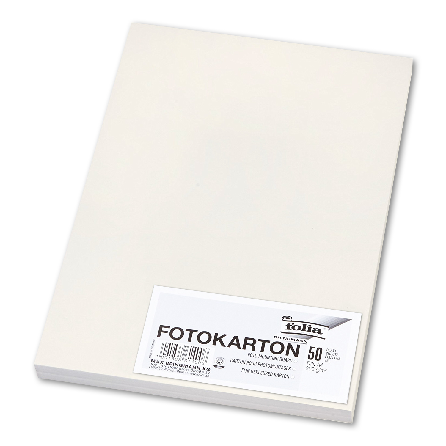 #50xfolia Fotokarton, DIN A4, 300 g/qm, perlwei�
