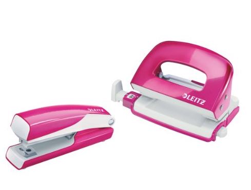 LEITZ Heftger�t- & Locher-Set Mini Nexxt WOW, pink-metallic