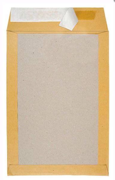 100 St�ck Pappr�ckwandtasche C4 ohne Fenster braun Haftk...