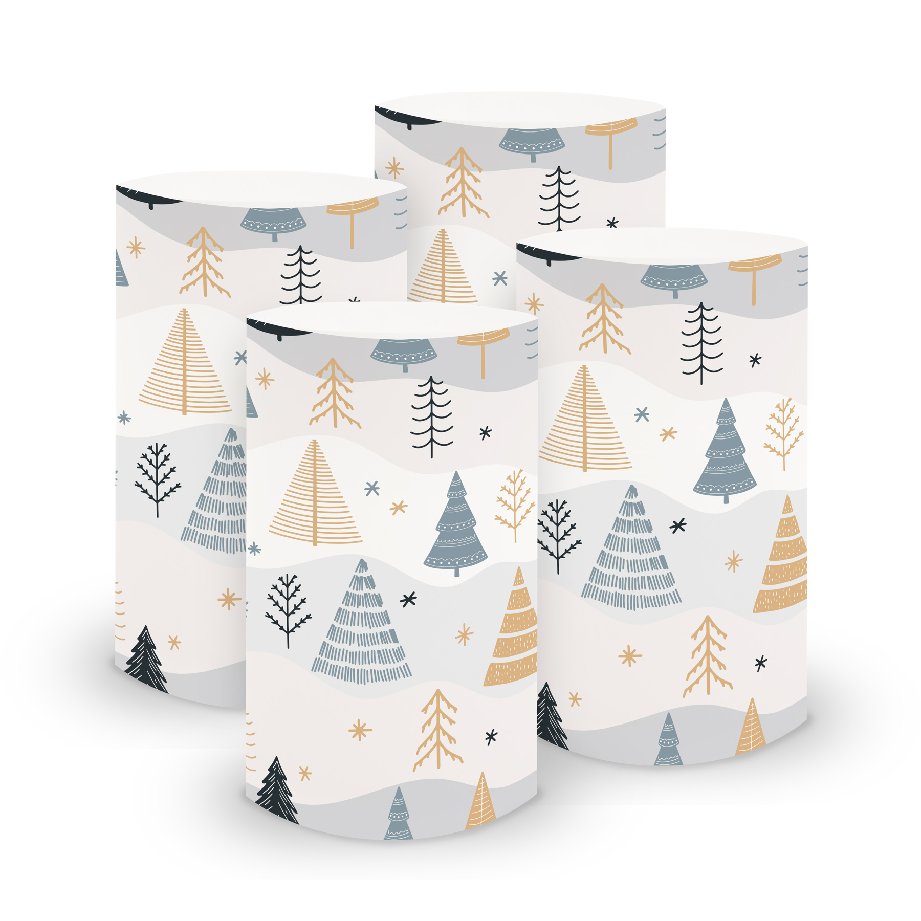 itenga 6x Windlicht + 40x Servietten - Weihnachten - B�ume